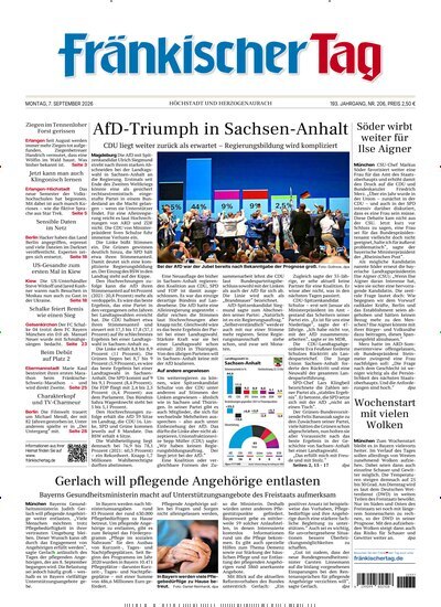 Titelbild der Ausgabe 206/2026 von Fränkischer Tag Höchstadt und Herzogenaurach. Diese Zeitschrift und viele weitere Zeitungsabos als Abo oder epaper bei United Kiosk online kaufen.