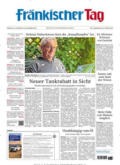Titelbild der Ausgabe 217/2026 von Fränkischer Tag Höchstadt und Herzogenaurach. Diese Zeitschrift und viele weitere Zeitungsabos als Abo oder epaper bei United Kiosk online kaufen.