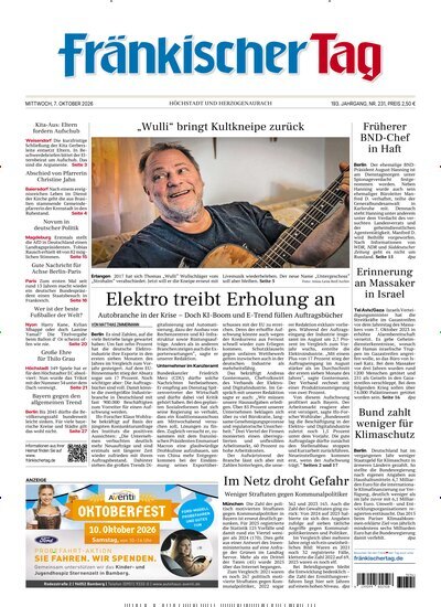 Titelbild der Ausgabe 231/2026 von Fränkischer Tag Höchstadt und Herzogenaurach. Diese Zeitschrift und viele weitere Zeitungsabos als Abo oder epaper bei United Kiosk online kaufen.