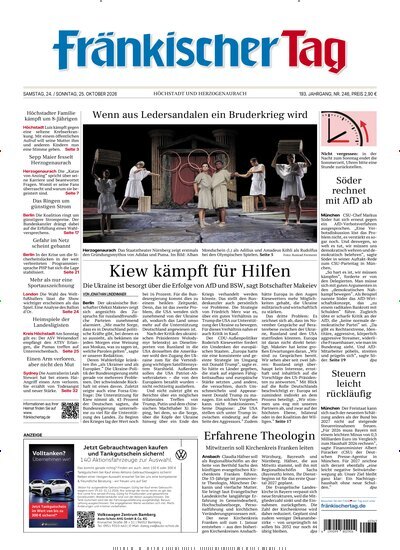 Titelbild der Ausgabe 246/2026 von Fränkischer Tag Höchstadt und Herzogenaurach. Diese Zeitschrift und viele weitere Zeitungsabos als Abo oder epaper bei United Kiosk online kaufen.