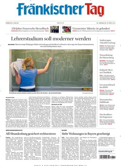 Titelbild der Ausgabe 105/2025 von Fränkischer Tag Kronach. Diese Zeitschrift und viele weitere Zeitungsabos als Abo oder epaper bei United Kiosk online kaufen.