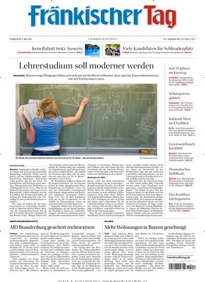 Titelbild der Ausgabe 105/2025 von Fränkischer Tag Landkreis Lichtenfels. Diese Zeitschrift und viele weitere Zeitungsabos als Abo oder epaper bei United Kiosk online kaufen.
