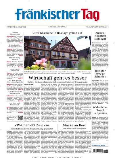 Titelbild der Ausgabe 197/2026 von Fränkischer Tag Landkreis Lichtenfels. Diese Zeitschrift und viele weitere Zeitungsabos als Abo oder epaper bei United Kiosk online kaufen.