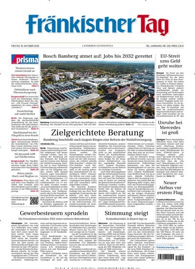 Titelbild der Ausgabe 239/2026 von Fränkischer Tag Landkreis Lichtenfels. Diese Zeitschrift und viele weitere Zeitungsabos als Abo oder epaper bei United Kiosk online kaufen.