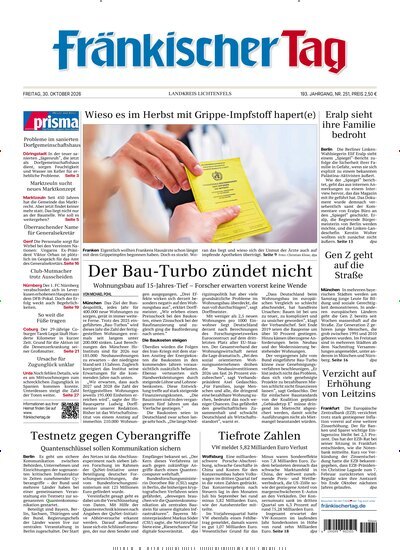 Titelbild der Ausgabe 251/2026 von Fränkischer Tag Landkreis Lichtenfels. Diese Zeitschrift und viele weitere Zeitungsabos als Abo oder epaper bei United Kiosk online kaufen.