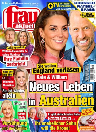 Titelbild der Ausgabe 45/2025 von frau aktuell. Diese Zeitschrift und viele weitere Frauenzeitschriften als Abo oder epaper bei United Kiosk online kaufen.
