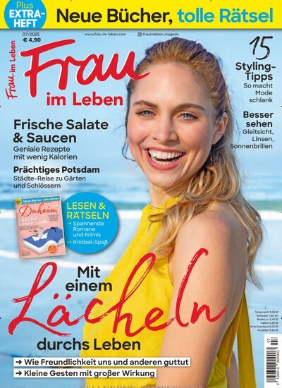 Titelbild der Ausgabe 7/2025 von Frau im Leben. Diese Zeitschrift und viele weitere Frauenzeitschriften als Abo oder epaper bei United Kiosk online kaufen.