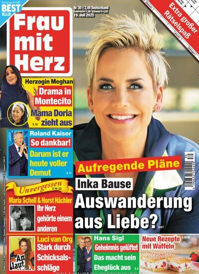 Titelbild der Ausgabe 30/2025 von Frau mit Herz. Diese Zeitschrift und viele weitere Frauenzeitschriften als Abo oder epaper bei United Kiosk online kaufen.