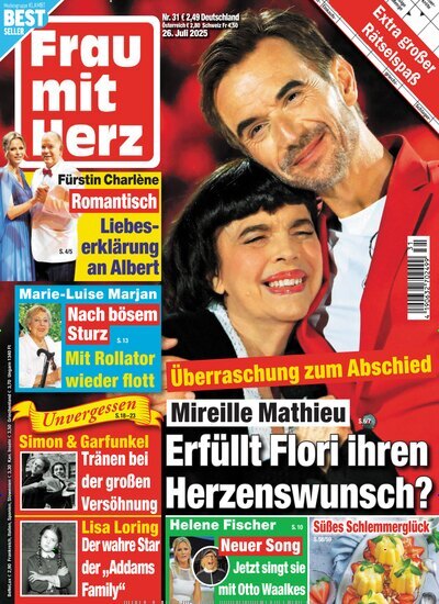Titelbild der Ausgabe 31/2025 von Frau mit Herz. Diese Zeitschrift und viele weitere Frauenzeitschriften als Abo oder epaper bei United Kiosk online kaufen.