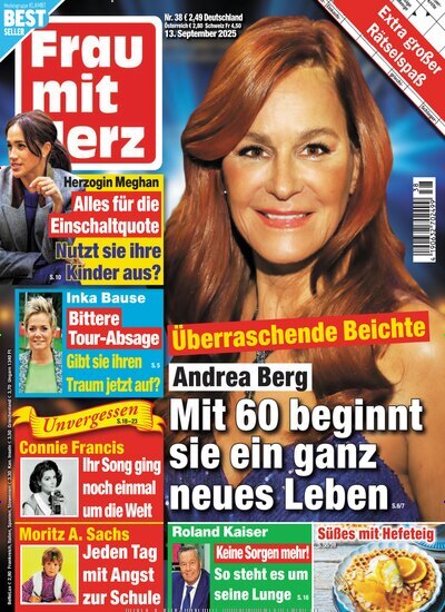 Titelbild der Ausgabe 38/2025 von Frau mit Herz. Diese Zeitschrift und viele weitere Frauenzeitschriften als Abo oder epaper bei United Kiosk online kaufen.