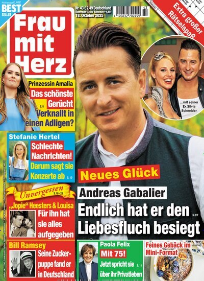 Titelbild der Ausgabe 43/2025 von Frau mit Herz. Diese Zeitschrift und viele weitere Frauenzeitschriften als Abo oder epaper bei United Kiosk online kaufen.
