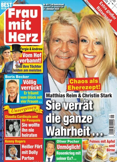 Titelbild der Ausgabe 45/2025 von Frau mit Herz. Diese Zeitschrift und viele weitere Frauenzeitschriften als Abo oder epaper bei United Kiosk online kaufen.