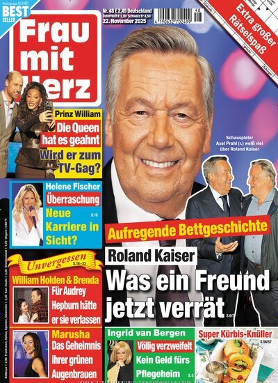 Titelbild der Ausgabe 48/2025 von Frau mit Herz. Diese Zeitschrift und viele weitere Frauenzeitschriften als Abo oder epaper bei United Kiosk online kaufen.