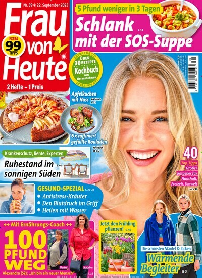Titelbild der Ausgabe 39/2023 von Frau von heute. Diese Zeitschrift und viele weitere Frauenzeitschriften als Abo oder epaper bei United Kiosk online kaufen.