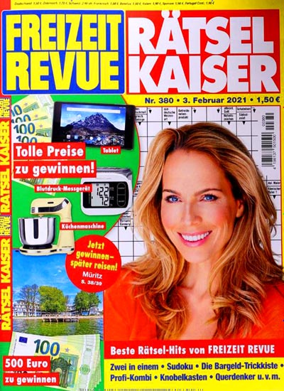 Titelbild der Ausgabe 380/2021 von Freizeit Revue - Rätsel Kaiser. Diese Zeitschrift und viele weitere Groschenromane und Rätselhefte als Abo oder epaper bei United Kiosk online kaufen.