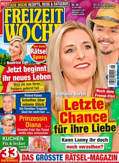 Titelbild der Ausgabe 26/2025 von Freizeitwoche. Diese Zeitschrift und viele weitere Frauenzeitschriften als Abo oder epaper bei United Kiosk online kaufen.