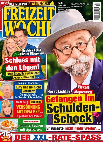 Titelbild der Ausgabe 31/2026 von Freizeitwoche. Diese Zeitschrift und viele weitere Frauenzeitschriften als Abo oder epaper bei United Kiosk online kaufen.