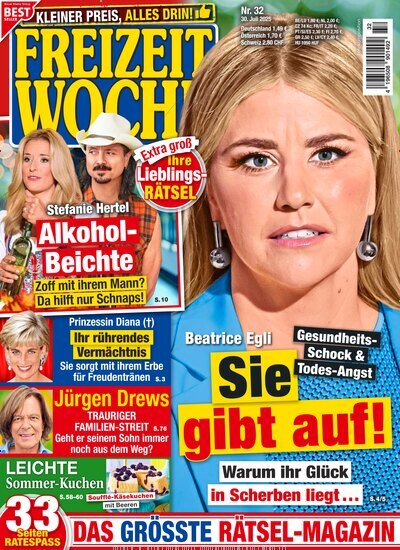 Titelbild der Ausgabe 32/2025 von Freizeitwoche. Diese Zeitschrift und viele weitere Frauenzeitschriften als Abo oder epaper bei United Kiosk online kaufen.