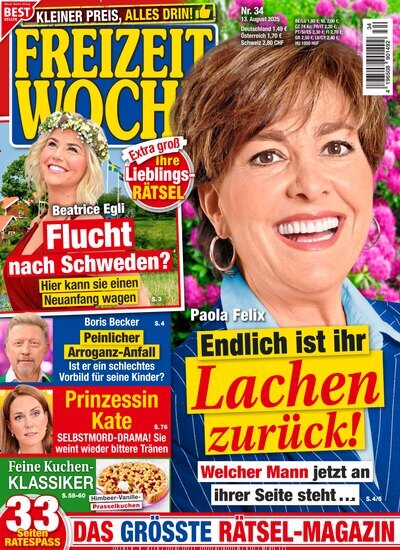 Titelbild der Ausgabe 34/2025 von Freizeitwoche. Diese Zeitschrift und viele weitere Frauenzeitschriften als Abo oder epaper bei United Kiosk online kaufen.