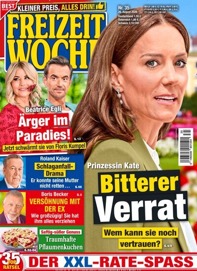 Titelbild der Ausgabe 35/2026 von Freizeitwoche. Diese Zeitschrift und viele weitere Frauenzeitschriften als Abo oder epaper bei United Kiosk online kaufen.
