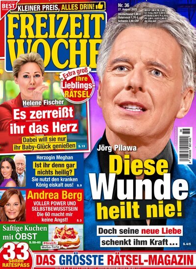 Titelbild der Ausgabe 36/2025 von Freizeitwoche. Diese Zeitschrift und viele weitere Frauenzeitschriften als Abo oder epaper bei United Kiosk online kaufen.