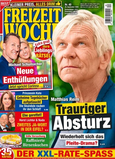 Titelbild der Ausgabe 40/2026 von Freizeitwoche. Diese Zeitschrift und viele weitere Frauenzeitschriften als Abo oder epaper bei United Kiosk online kaufen.