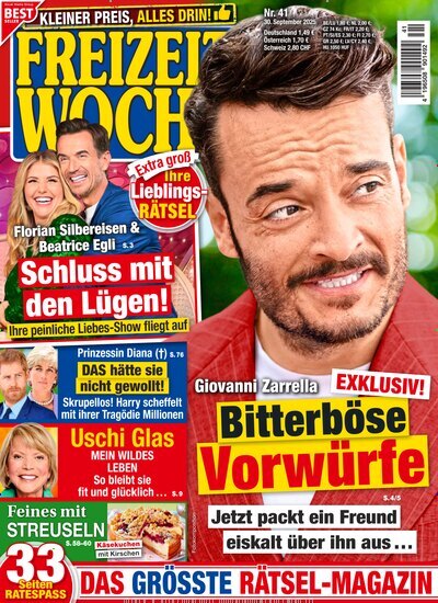 Titelbild der Ausgabe 41/2025 von Freizeitwoche. Diese Zeitschrift und viele weitere Frauenzeitschriften als Abo oder epaper bei United Kiosk online kaufen.