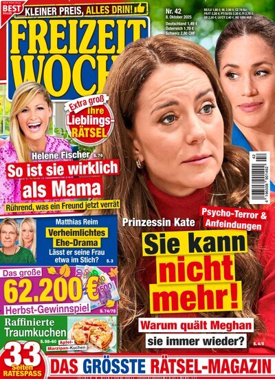 Titelbild der Ausgabe 42/2025 von Freizeitwoche. Diese Zeitschrift und viele weitere Frauenzeitschriften als Abo oder epaper bei United Kiosk online kaufen.