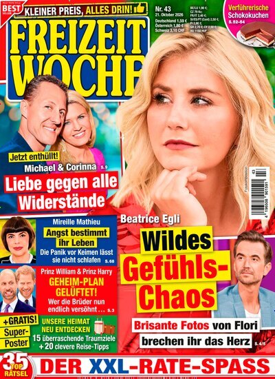 Titelbild der Ausgabe 43/2026 von Freizeitwoche. Diese Zeitschrift und viele weitere Frauenzeitschriften als Abo oder epaper bei United Kiosk online kaufen.