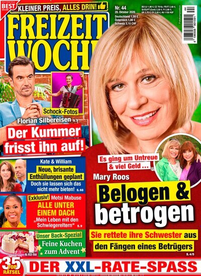 Titelbild der Ausgabe 44/2026 von Freizeitwoche. Diese Zeitschrift und viele weitere Frauenzeitschriften als Abo oder epaper bei United Kiosk online kaufen.