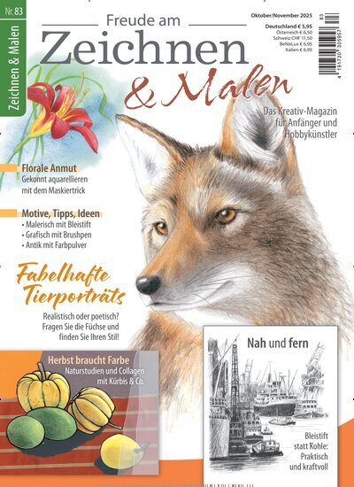 Titelbild der Ausgabe 83/2025 von Freude am Zeichnen & Malen. Diese Zeitschrift und viele weitere Elternzeitschriften und Tierzeitschriften als Abo oder epaper bei United Kiosk online kaufen.