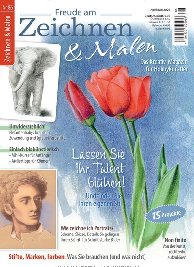 Titelbild der Ausgabe 86/2026 von Freude am Zeichnen & Malen. Diese Zeitschrift und viele weitere Elternzeitschriften und Tierzeitschriften als Abo oder epaper bei United Kiosk online kaufen.