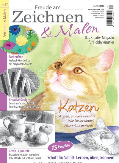 Titelbild der Ausgabe 87/2026 von Freude am Zeichnen & Malen. Diese Zeitschrift und viele weitere Elternzeitschriften und Tierzeitschriften als Abo oder epaper bei United Kiosk online kaufen.