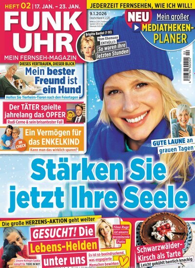 Titelbild der Ausgabe 2/2026 von Funk Uhr. Diese Zeitschrift und viele weitere Programmzeitschriften als Abo oder epaper bei United Kiosk online kaufen.