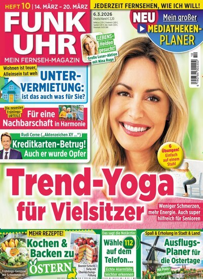 Titelbild der Ausgabe 10/2026 von Funk Uhr. Diese Zeitschrift und viele weitere Programmzeitschriften als Abo oder epaper bei United Kiosk online kaufen.
