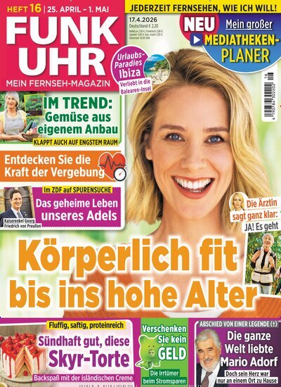 Titelbild der Ausgabe 16/2026 von Funk Uhr. Diese Zeitschrift und viele weitere Programmzeitschriften als Abo oder epaper bei United Kiosk online kaufen.