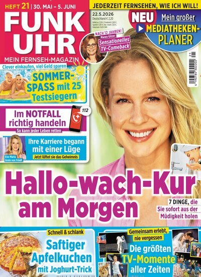 Titelbild der Ausgabe 21/2026 von Funk Uhr. Diese Zeitschrift und viele weitere Programmzeitschriften als Abo oder epaper bei United Kiosk online kaufen.