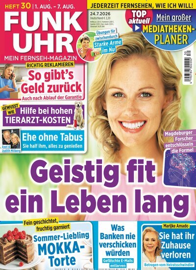 Titelbild der Ausgabe 30/2026 von Funk Uhr. Diese Zeitschrift und viele weitere Programmzeitschriften als Abo oder epaper bei United Kiosk online kaufen.