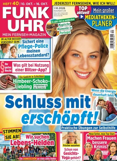 Titelbild der Ausgabe 40/2026 von Funk Uhr. Diese Zeitschrift und viele weitere Programmzeitschriften als Abo oder epaper bei United Kiosk online kaufen.