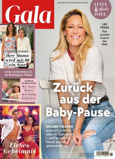Titelbild der Ausgabe 15/2026 von Gala. Diese Zeitschrift und viele weitere Lifestylemagazine und Peoplemagazine als Abo oder epaper bei United Kiosk online kaufen.