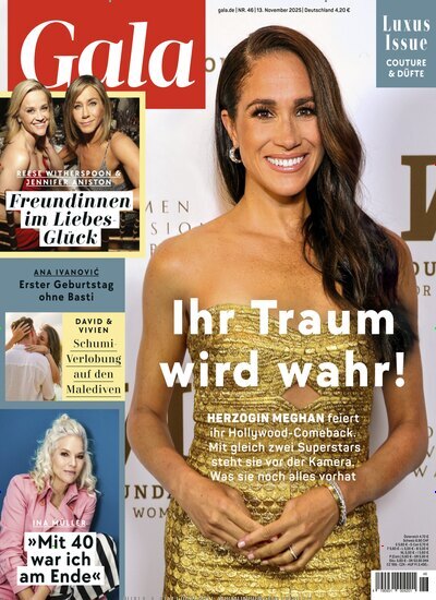 Titelbild der Ausgabe 46/2025 von Gala. Diese Zeitschrift und viele weitere Lifestylemagazine und Peoplemagazine als Abo oder epaper bei United Kiosk online kaufen.