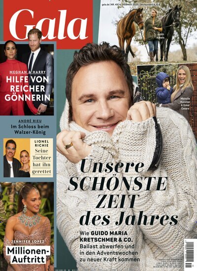 Titelbild der Ausgabe 49/2025 von Gala. Diese Zeitschrift und viele weitere Lifestylemagazine und Peoplemagazine als Abo oder epaper bei United Kiosk online kaufen.