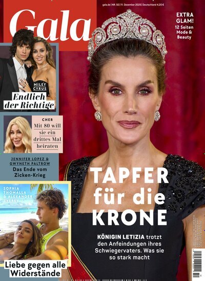 Titelbild der Ausgabe 50/2025 von Gala. Diese Zeitschrift und viele weitere Lifestylemagazine und Peoplemagazine als Abo oder epaper bei United Kiosk online kaufen.