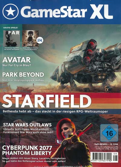 Titelbild der Ausgabe 8/2023 von GameStar XL. Diese Zeitschrift und viele weitere Computerzeitschriften, Tabletmagazine und Smartphonemagazine als Abo oder epaper bei United Kiosk online kaufen.