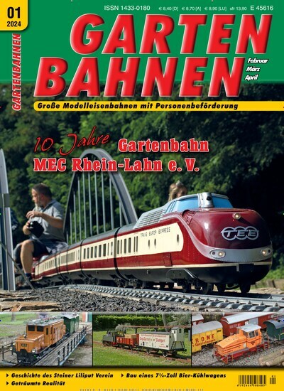 Titelbild der Ausgabe 1/2024 von Gartenbahnen. Diese Zeitschrift und viele weitere Reisemagazine, Freizeitmagazine und Wissensmagazine als Abo oder epaper bei United Kiosk online kaufen.