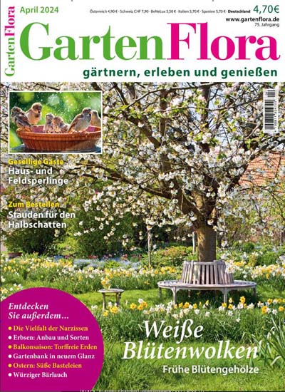 Titelbild der Ausgabe 4/2024 von GartenFlora. Diese Zeitschrift und viele weitere Gartenzeitschriften und Wohnzeitschriften als Abo oder epaper bei United Kiosk online kaufen.