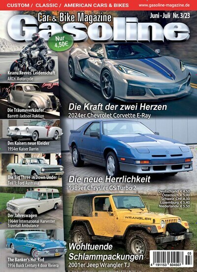 Titelbild der Ausgabe 3/2023 von Gasoline. Diese Zeitschrift und viele weitere Automagazine und Motorradzeitschriften als Abo oder epaper bei United Kiosk online kaufen.