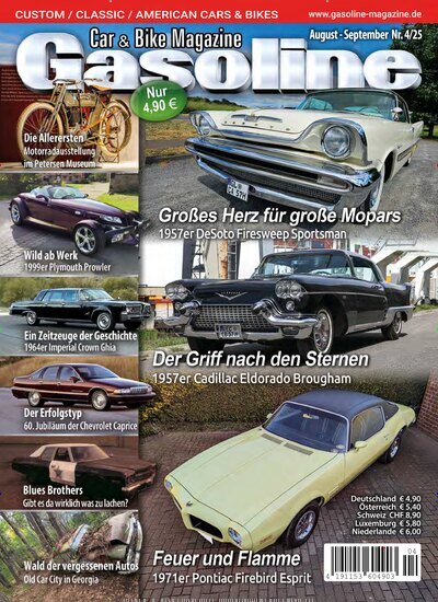 Titelbild der Ausgabe 4/2025 von Gasoline. Diese Zeitschrift und viele weitere Automagazine und Motorradzeitschriften als Abo oder epaper bei United Kiosk online kaufen.