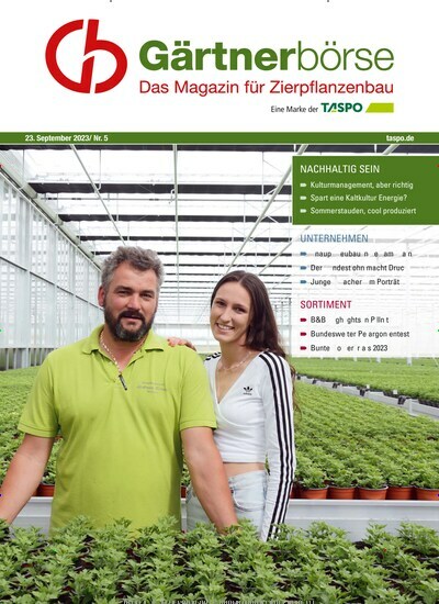 Titelbild der Ausgabe 5/2023 von GB Gärtnerbörse. Diese Zeitschrift und viele weitere Naturzeitschriften, Landwirtschaftszeitungen und Umweltmagazine als Abo oder epaper bei United Kiosk online kaufen.