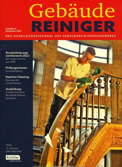 Titelbild der Ausgabe 4/2022 von Gebäude Reiniger. Diese Zeitschrift und viele weitere Gastronomiezeitschriften, Fashionmagazine, Beautymagazine als Abo oder epaper bei United Kiosk online kaufen.